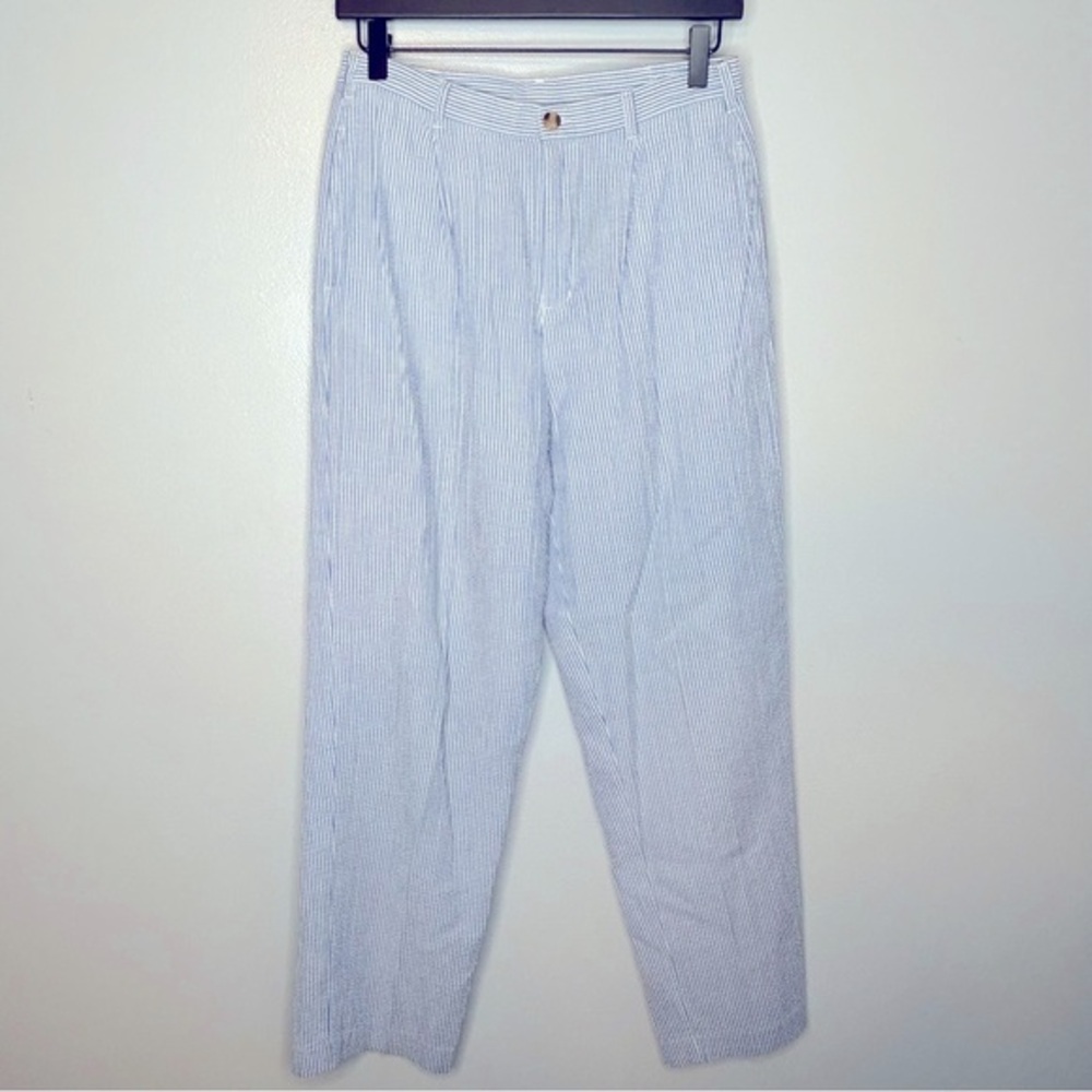 Talbots Kids Blue‎ & White Seersucker Striped Pants Size 16